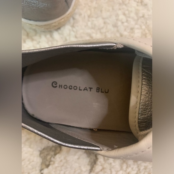 Chocolate blu leather sneakers - Picture 7 of 8